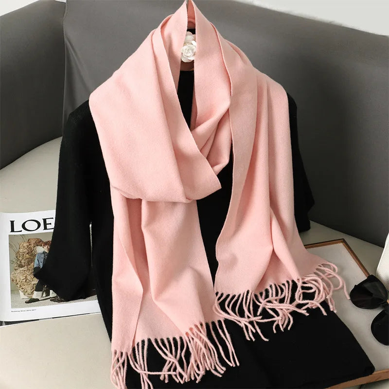 Women's Soft Pashmina Scarf with Tassels