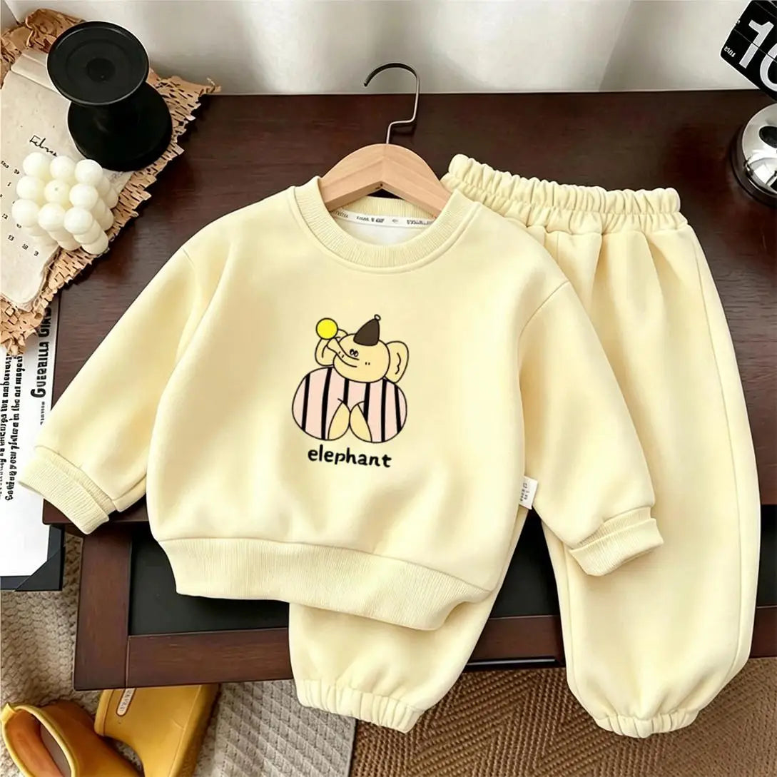 Kids' Animal Print Two-Piece Sweatsuit Set