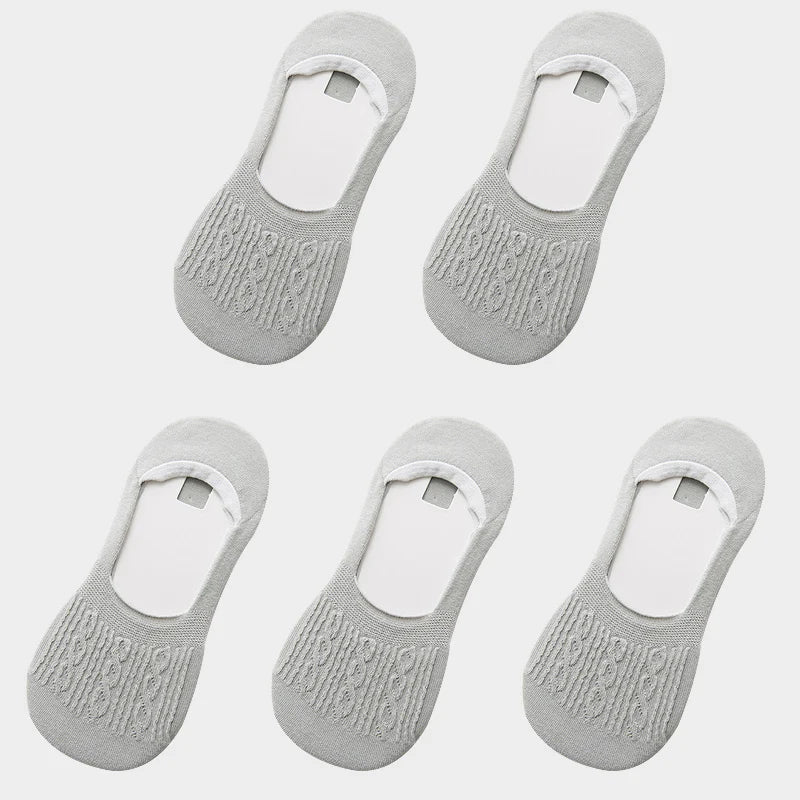 Women's Cotton Slipper Socks, 5-Pack
