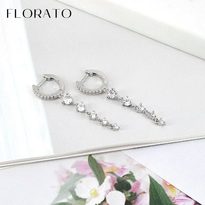 Sterling Silver Butterfly Pendant Hoop Earrings