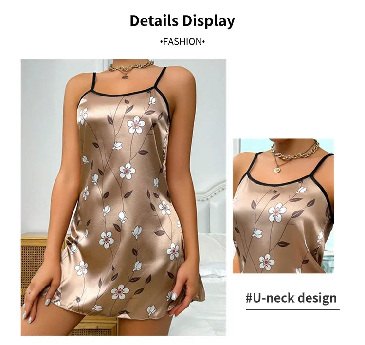 Young Women's Floral Satin Nightgown