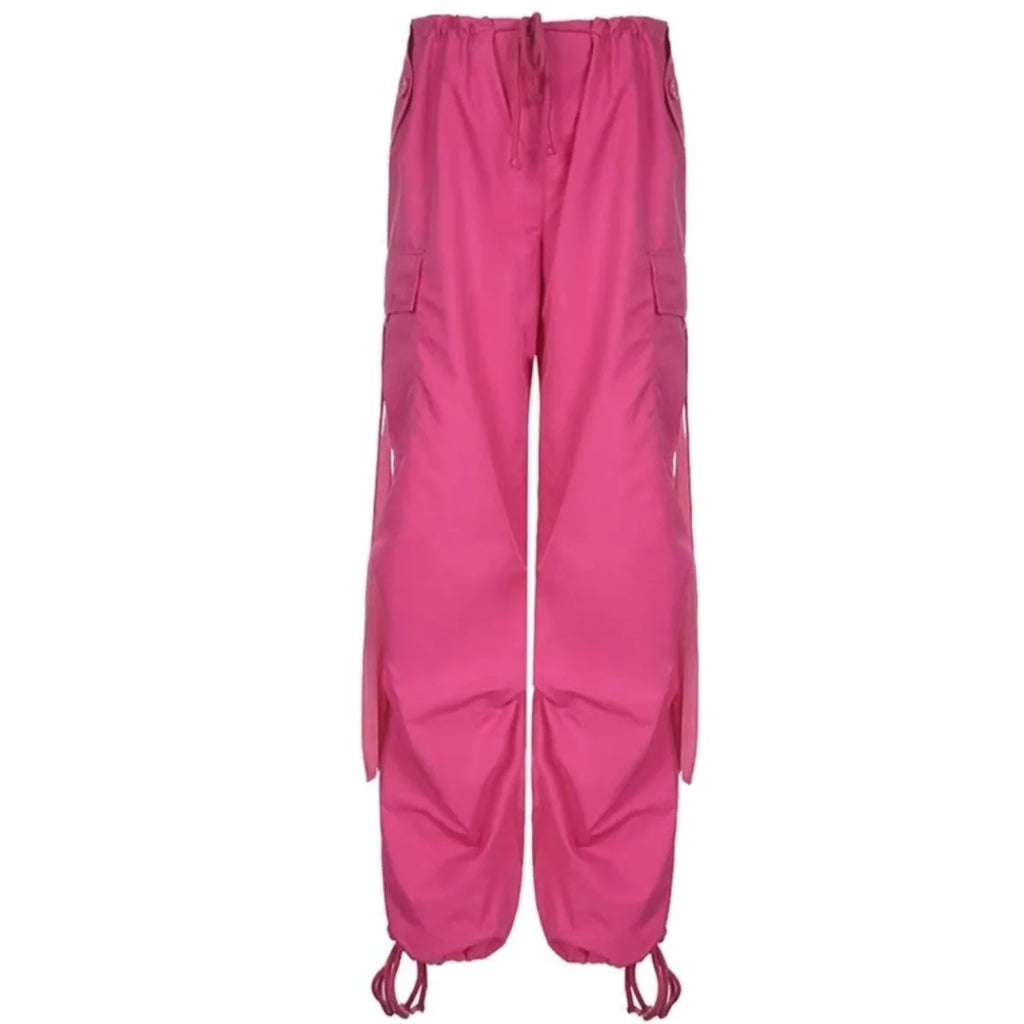 Women's Red Cargo Joggers