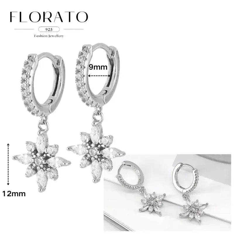 Sterling Silver Butterfly Pendant Hoop Earrings