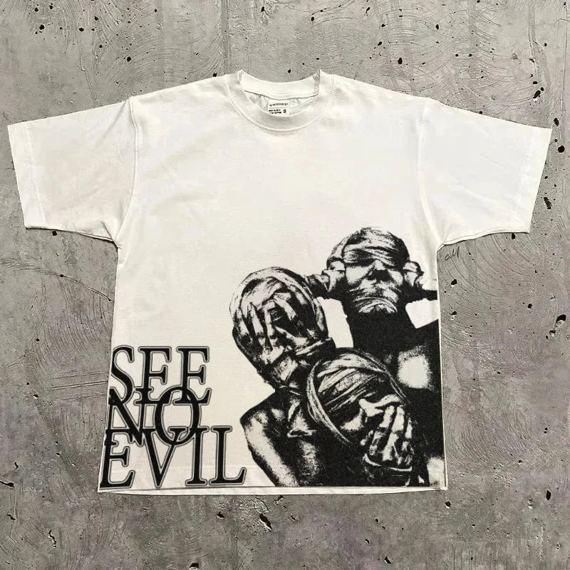 Unisex Vintage Photo Print Oversized Tee
