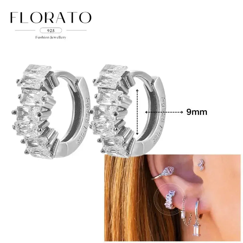 Sterling Silver Butterfly Pendant Hoop Earrings