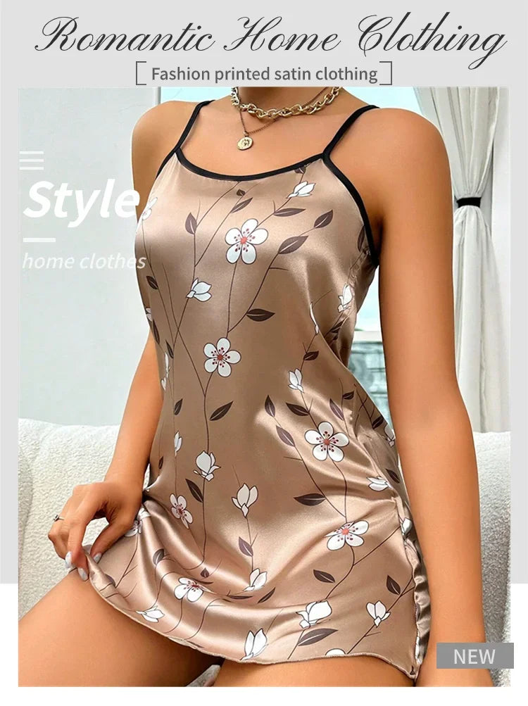Young Women's Floral Satin Nightgown