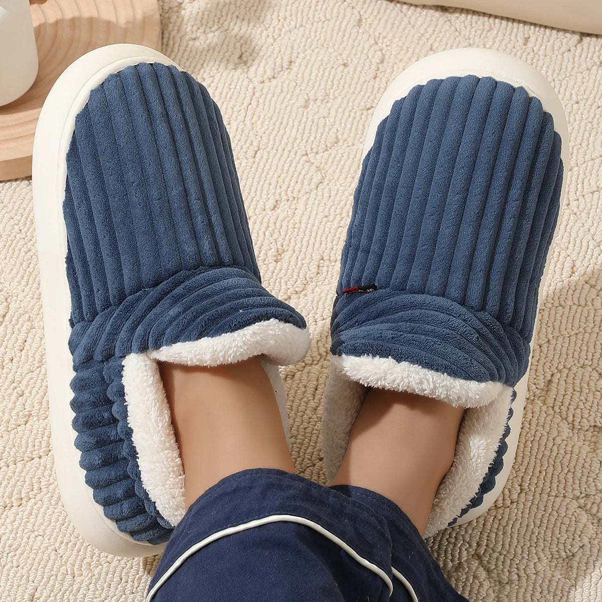 Men's Fluffy Ankle-Boot Slippers