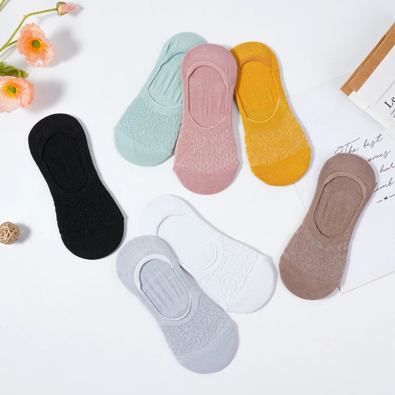 Women's Cotton Slipper Socks, 5-Pack