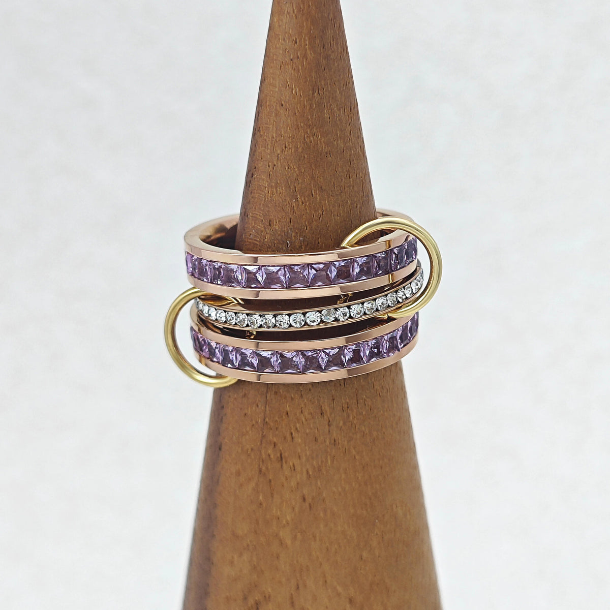 Women's Multi-Layer Full-Zirconia Stackable Ring