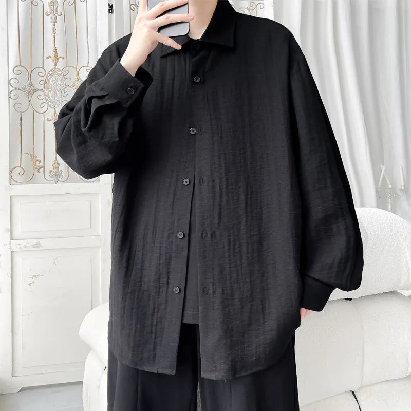 Men's Classic Solid Button-Down Shirt