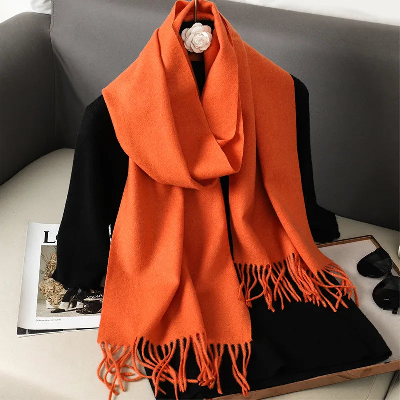 Women's Soft Pashmina Scarf with Tassels