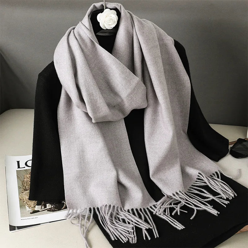 Women's Soft Pashmina Scarf with Tassels