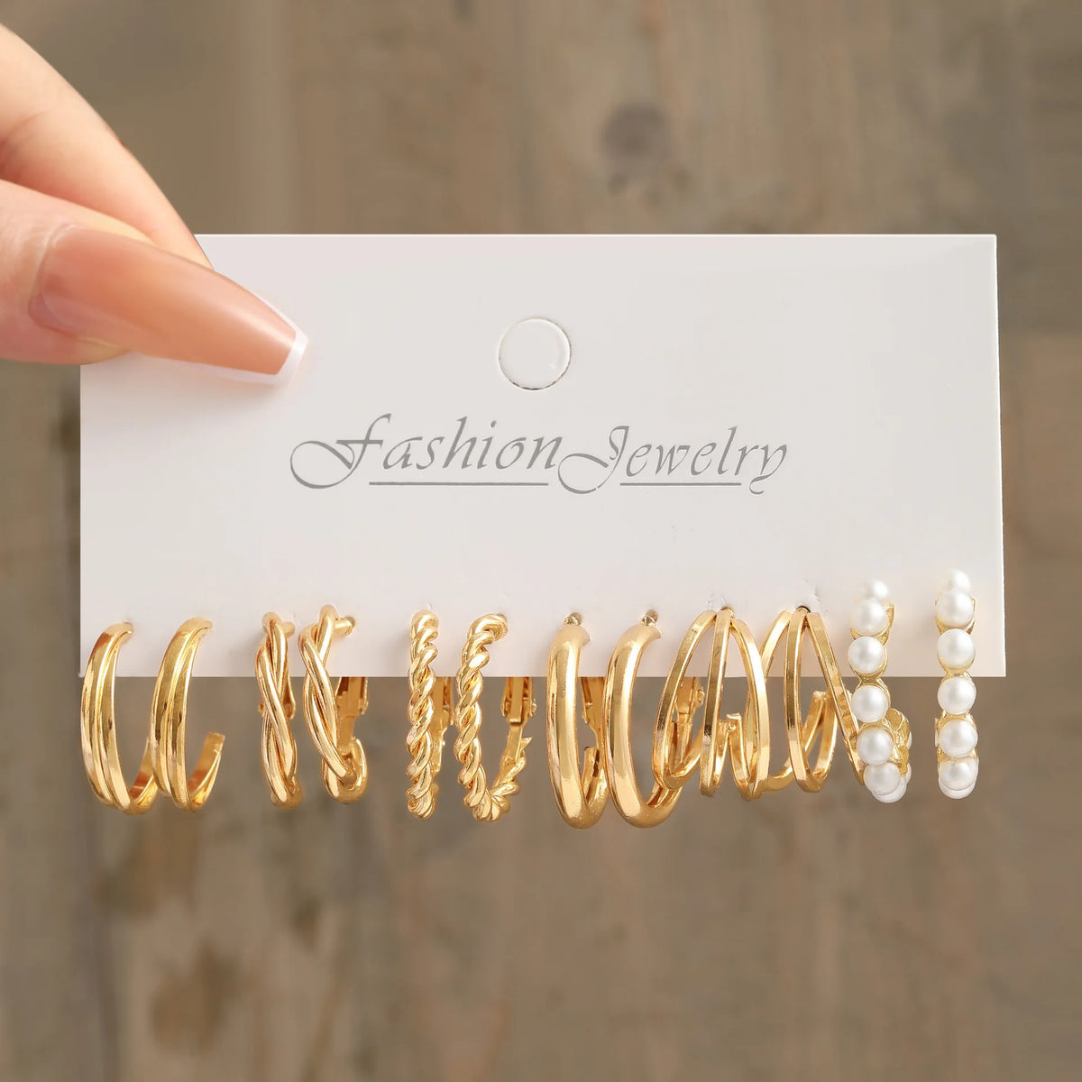 Women's Gold Hoop & Pearl Earring Set – 24 Pairs Variety Pack