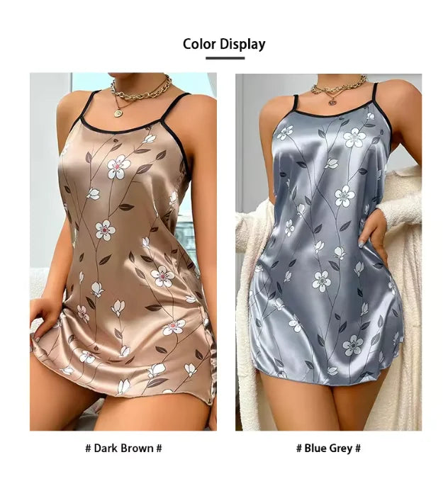 Young Women's Floral Satin Nightgown
