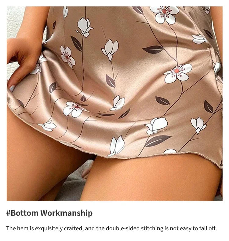 Young Women's Floral Satin Nightgown