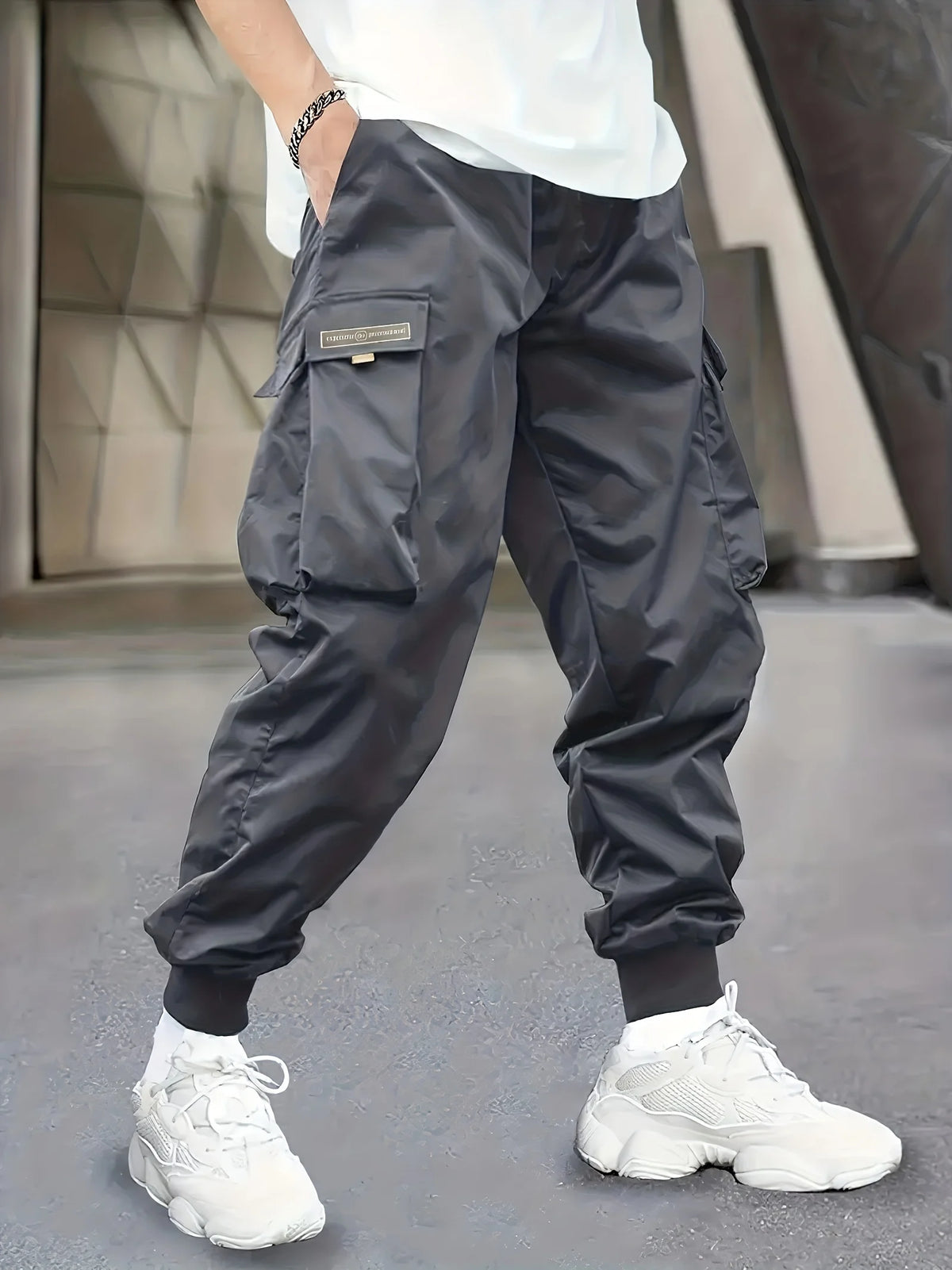 Men's Casual Cargo Pants with Large Pockets