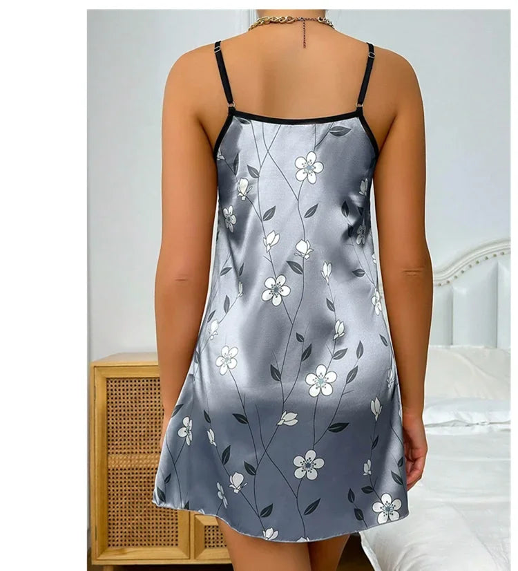 Young Women's Floral Satin Nightgown