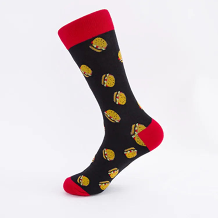 Men's Beer & Burger Novelty Crew Socks
