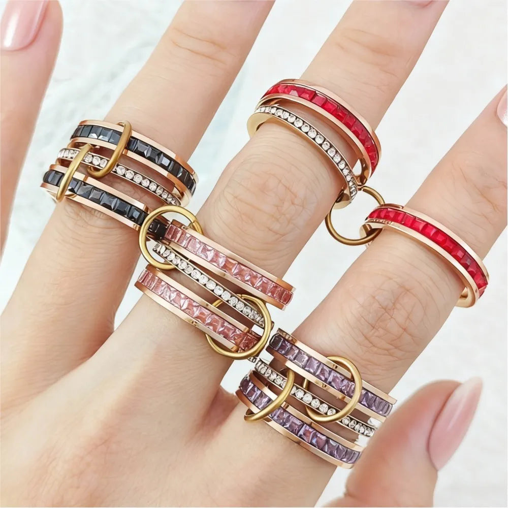 Women's Multi-Layer Full-Zirconia Stackable Ring