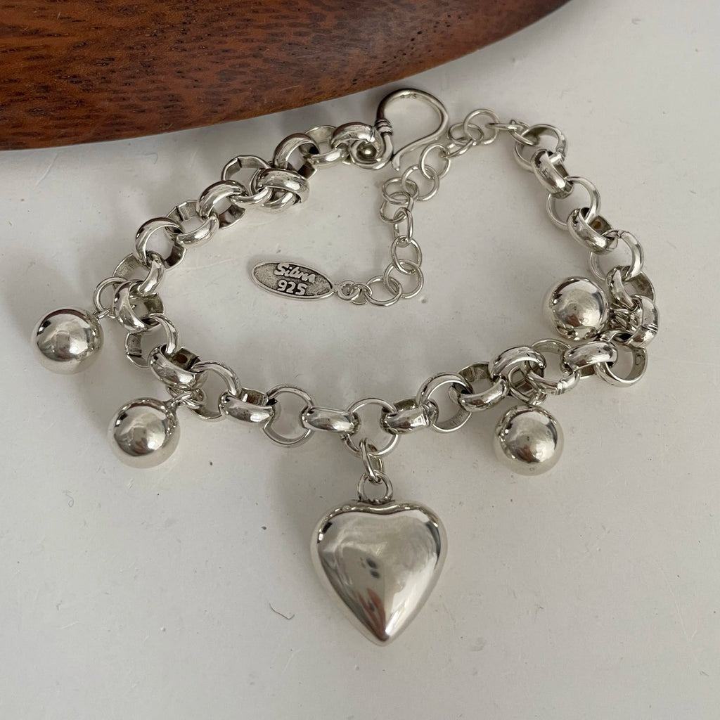 Sterling Silver Heart Chain Bracelet