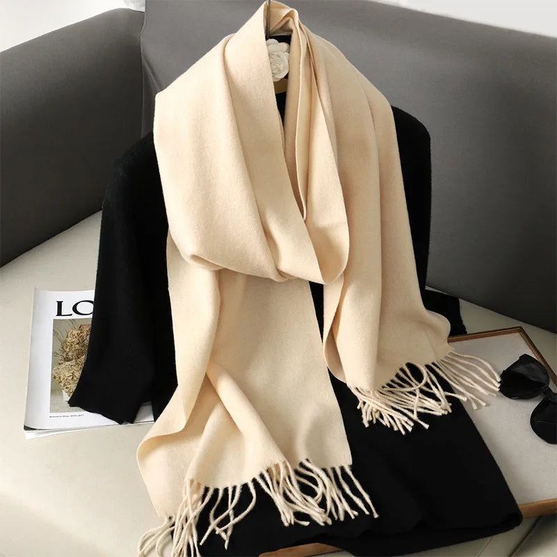Women's Soft Pashmina Scarf with Tassels