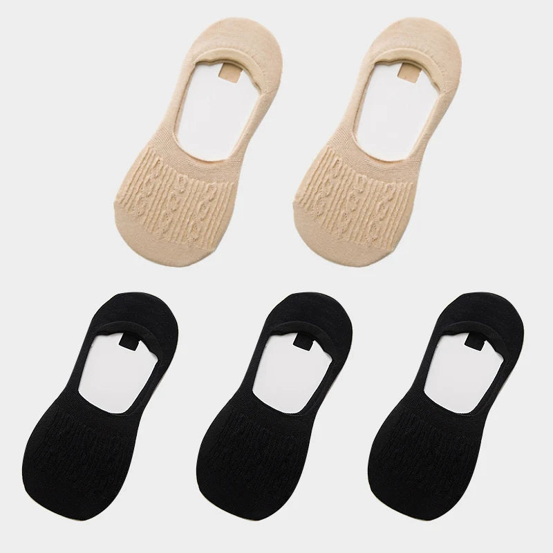 Women's Cotton Slipper Socks, 5-Pack