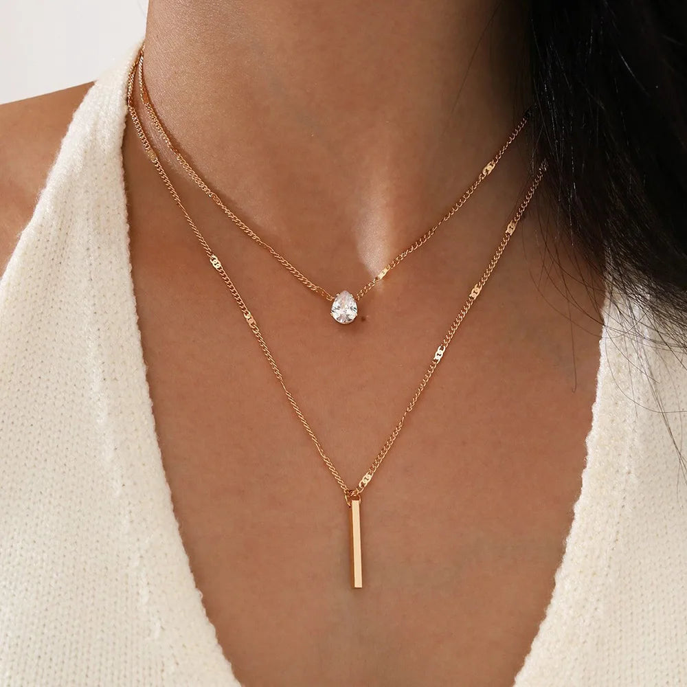 Women's Multilayer Zircon Choker Necklace