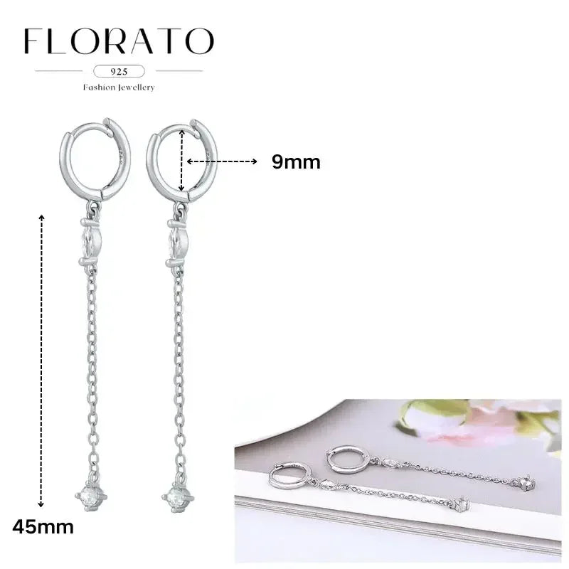 Sterling Silver Butterfly Pendant Hoop Earrings