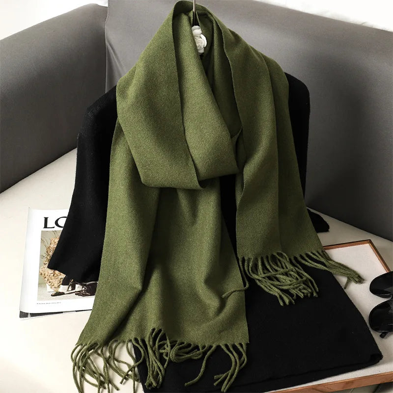 Women's Soft Pashmina Scarf with Tassels