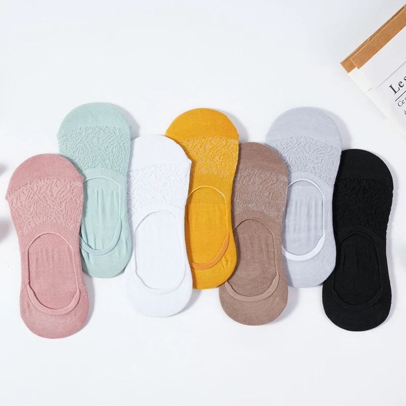 Women's Cotton Slipper Socks, 5-Pack