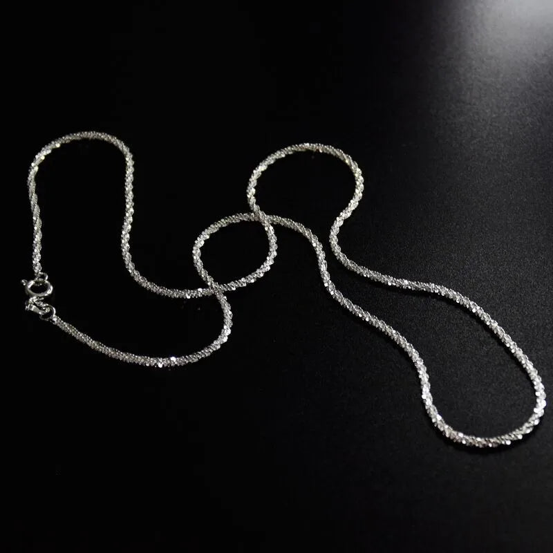 Sterling Silver Sparkling Collarbone Necklace