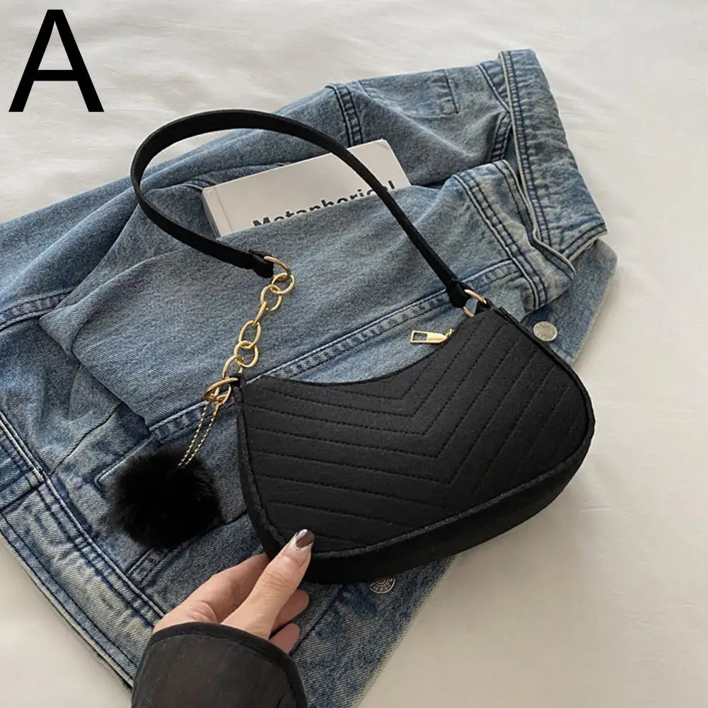 Women's Mini Felt Saddle Bag