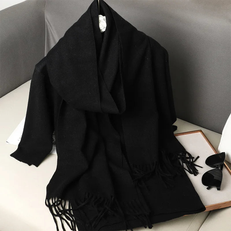Women's Soft Pashmina Scarf with Tassels