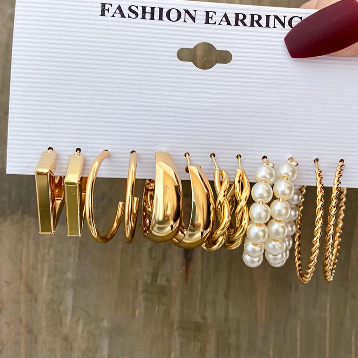Women's Gold Hoop & Pearl Earring Set – 24 Pairs Variety Pack
