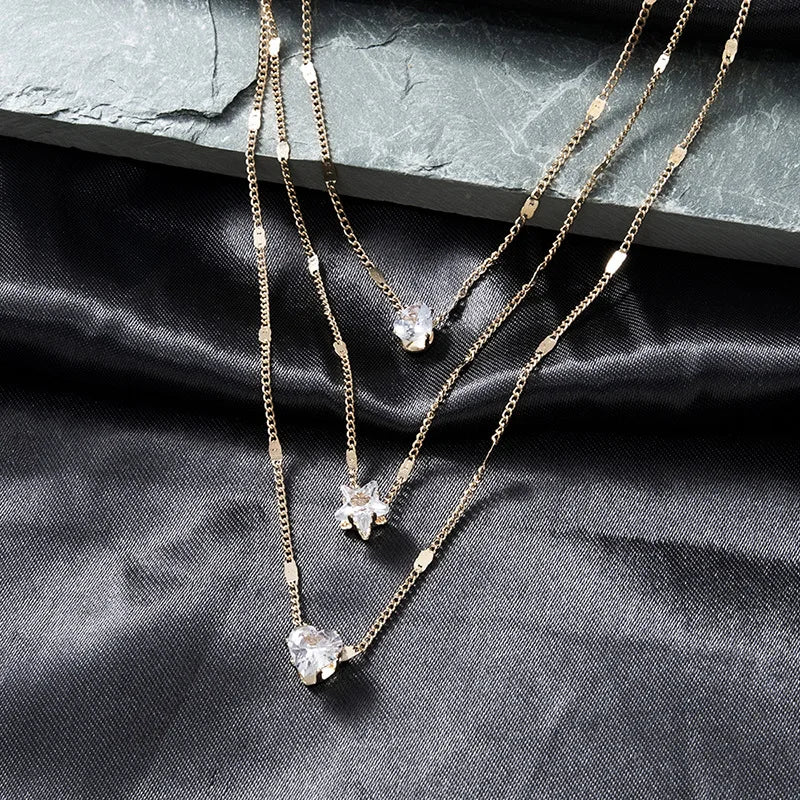 Women's Multilayer Zircon Choker Necklace
