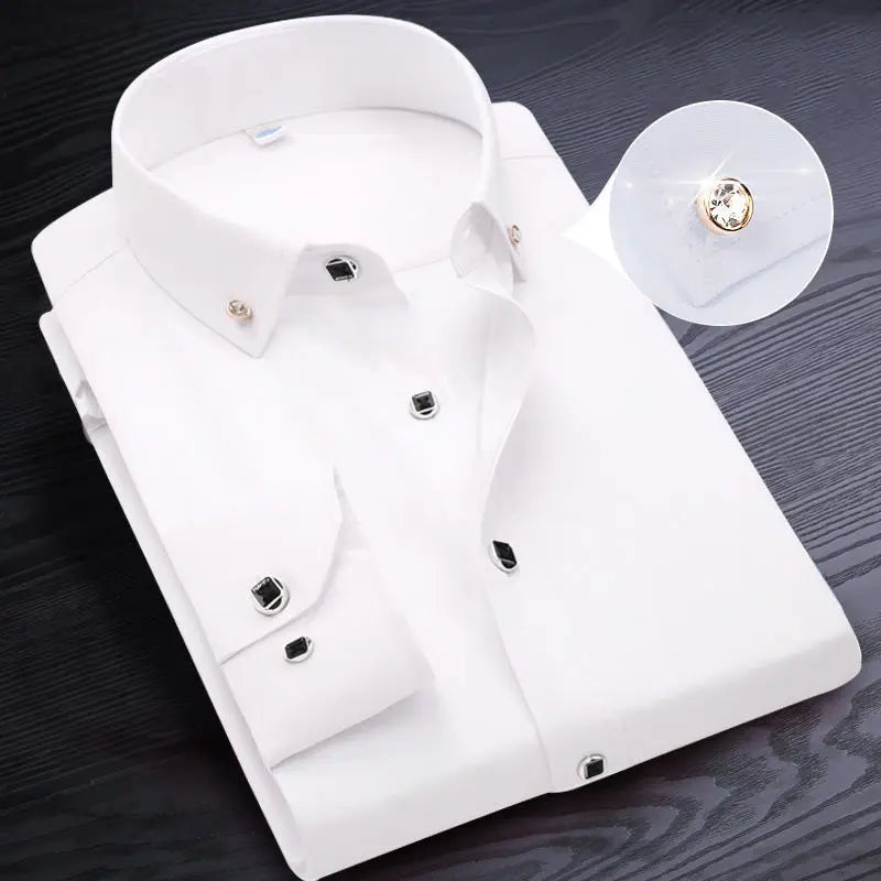 Men's Solid Blue Button-Down Shirt