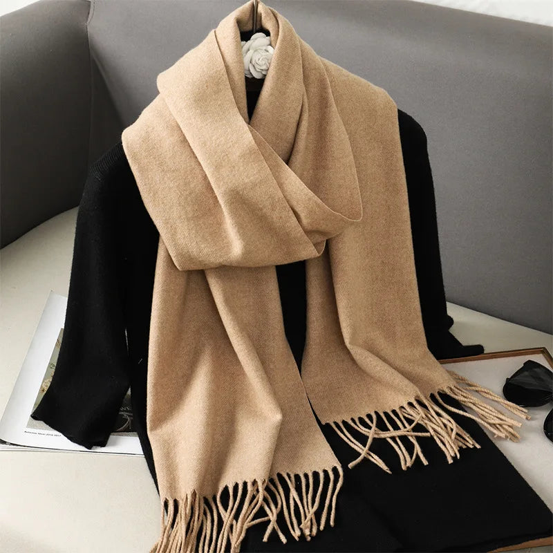 Women's Soft Pashmina Scarf with Tassels