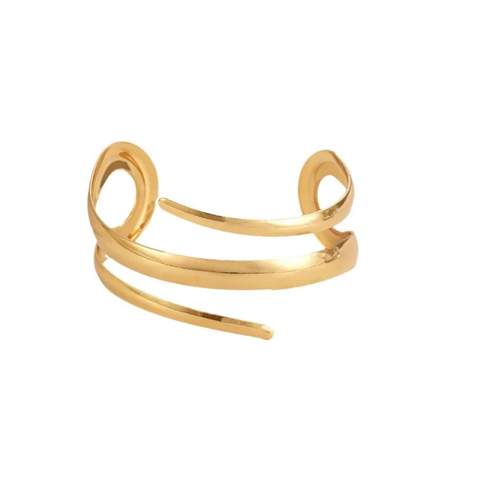 Women's Gold Geometric Bracelet & Ring Set
