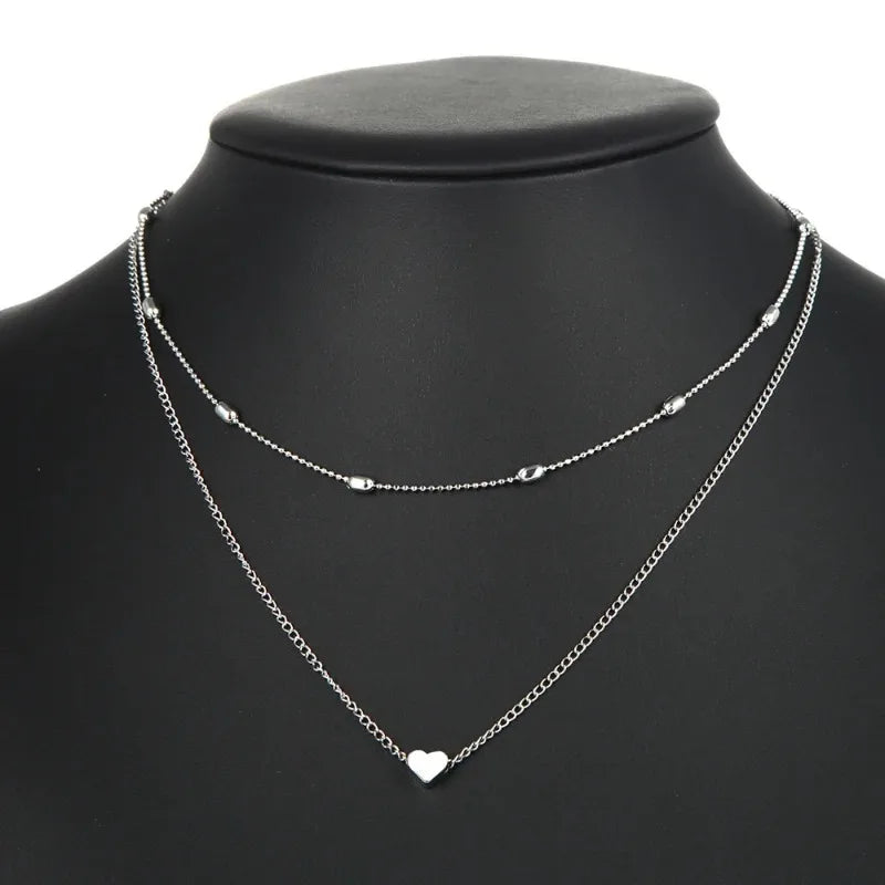 Women's Minimalist Heart Pendant Necklace