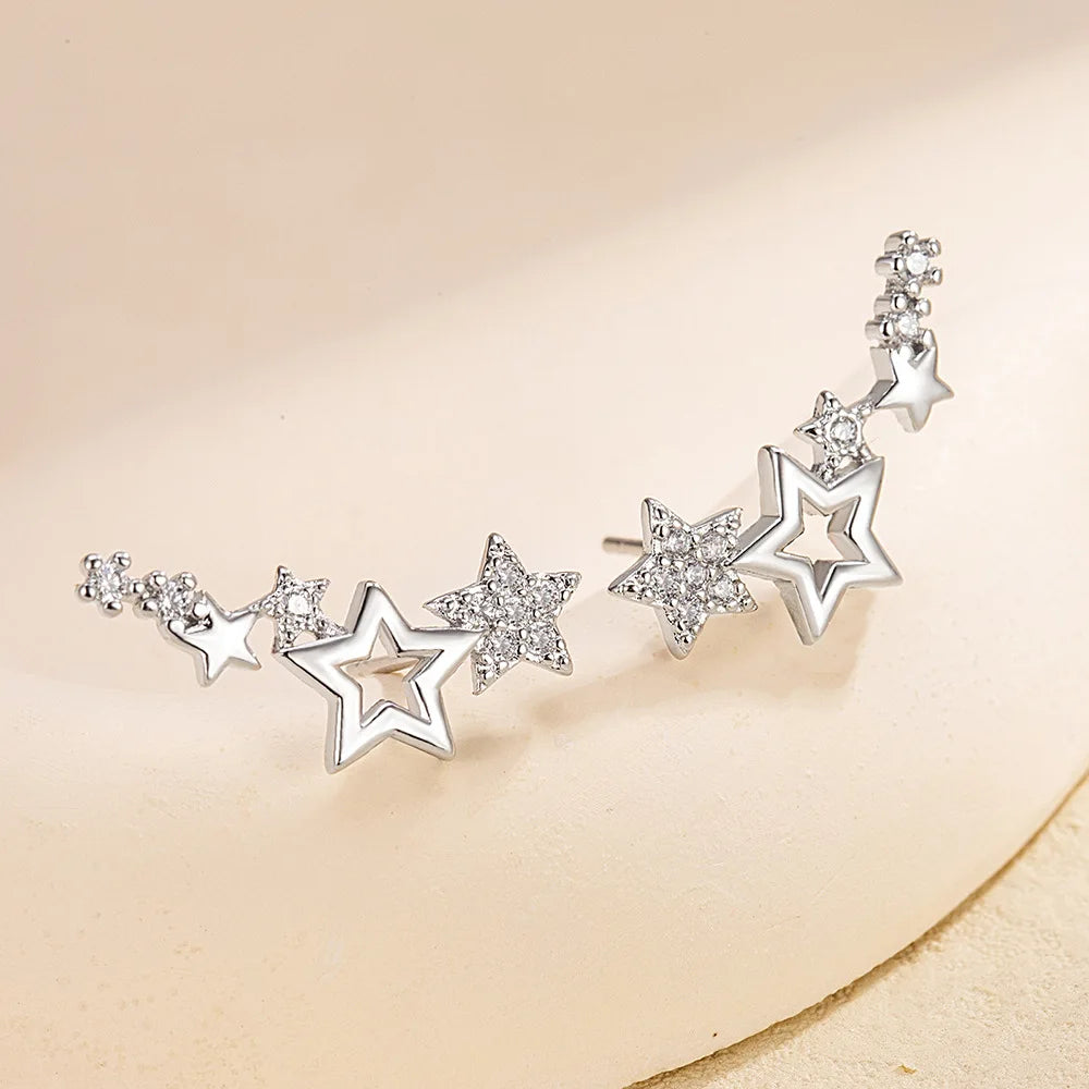 Sterling Silver Hollow Butterfly Stud Earrings