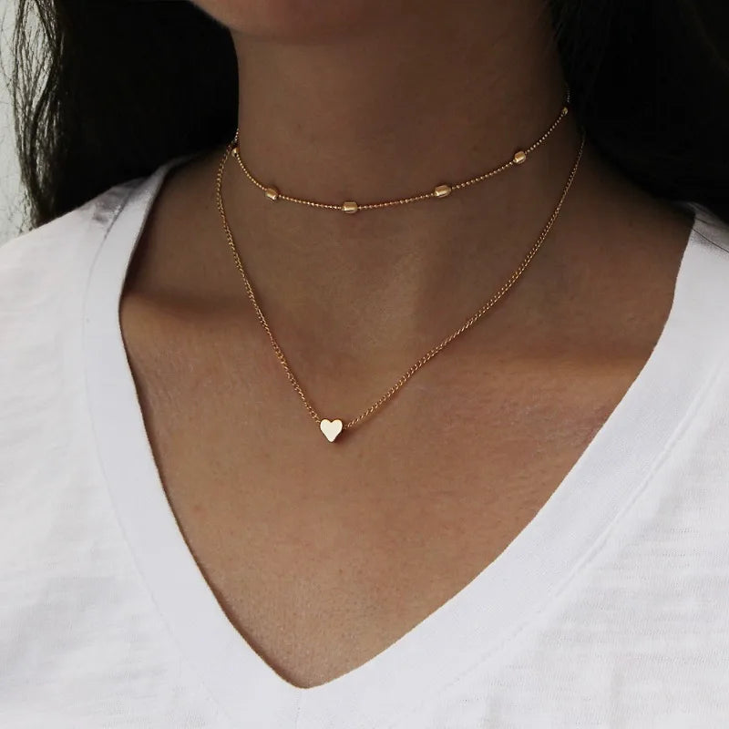 Women's Minimalist Heart Pendant Necklace