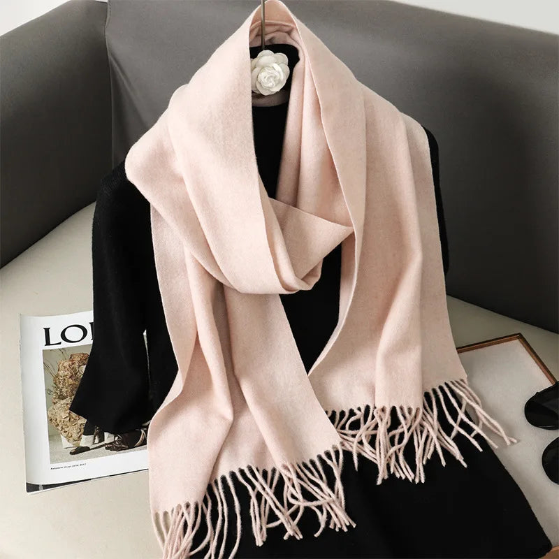 Women's Soft Pashmina Scarf with Tassels