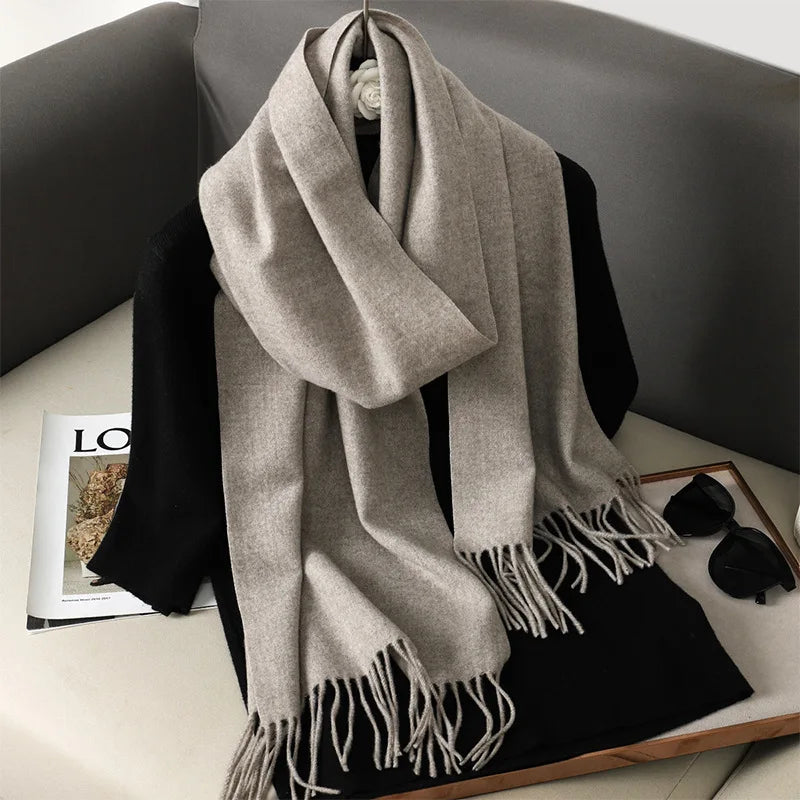 Women's Soft Pashmina Scarf with Tassels