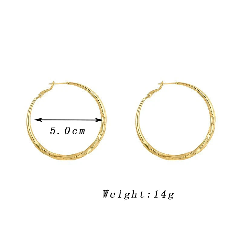 Women's Twist Metal Hoop Earrings