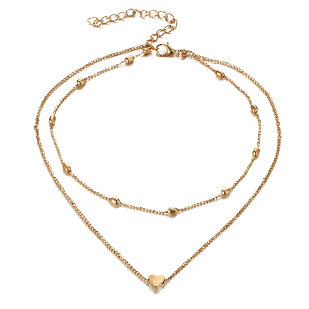 Women's Minimalist Heart Pendant Necklace