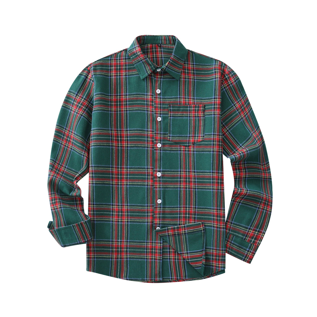Men's Red Plaid Button-Down Shirt