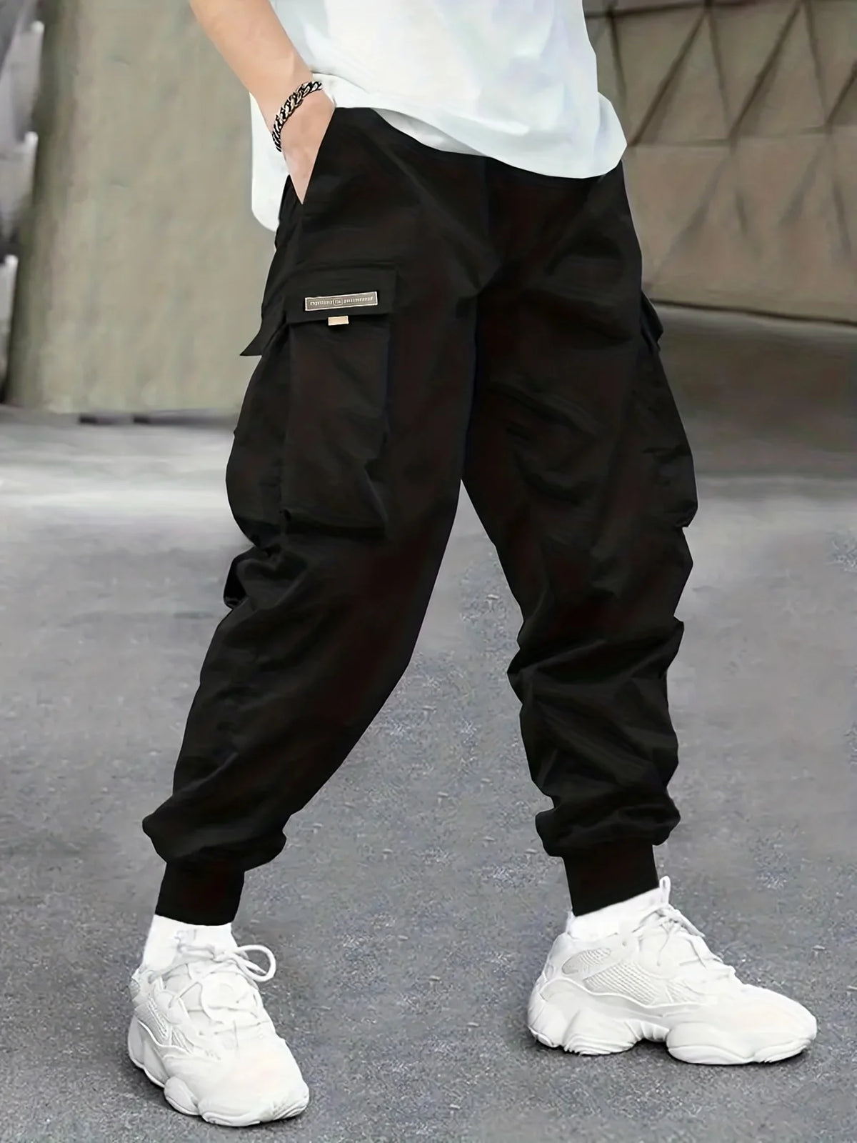 Men's Casual Cargo Pants with Large Pockets