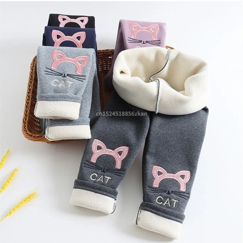 Girls Winter Velvet-Lined Leggings
