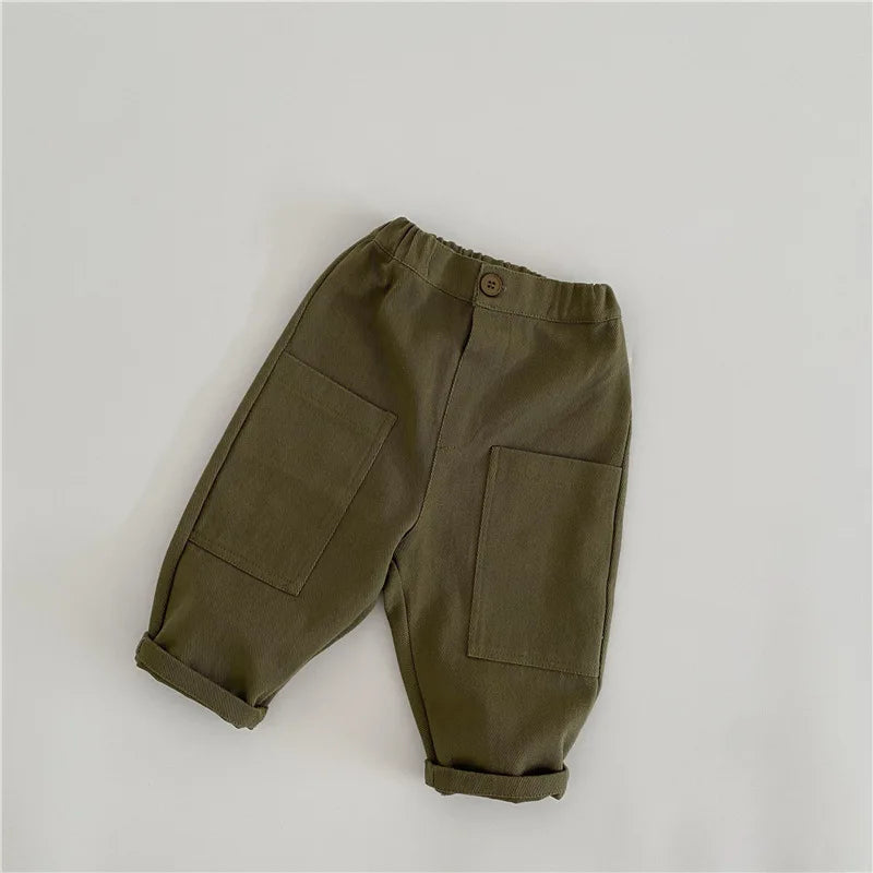 Kids Solid Cargo Pants