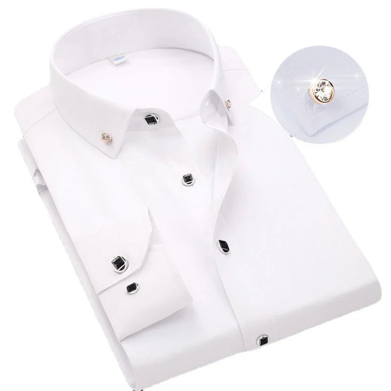 Men's Solid Blue Button-Down Shirt